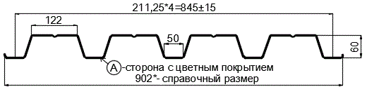 Фото: Профнастил Н60 х 845 - B (PURMAN-20-Citrine-0.5) в Белоозерском