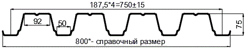 Фото: Профнастил оцинкованный Н75 х 750 (ОЦ-01-БЦ-0.75) в Белоозерском