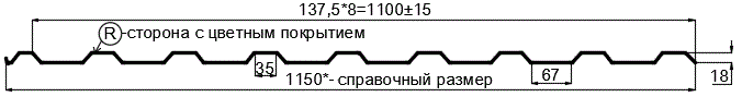 Фото: Профнастил МП20 х 1100 - R (ПЭ-01-7016-0.4±0.08мм) в Белоозерском