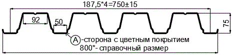 Фото: Профнастил Н75 х 750 - A (ПЭ-01-5002-0.7) в Белоозерском