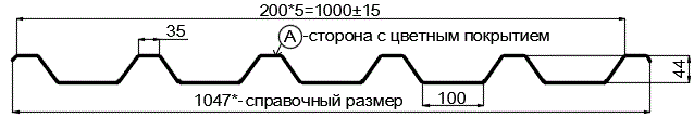 Фото: Профнастил С44 х 1000 - A (ПЭ-01-1014-0.45) в Белоозерском