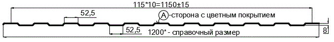 Фото: Профнастил С8 х 1150 - A (ECOSTEEL_T-12-Золотой Орех-0.45) в Белоозерском