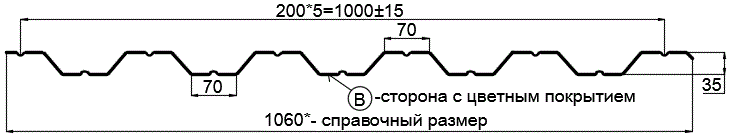 Фото: Профнастил НС35 х 1000 - B (PURETAN-20-RR23-0.5) в Белоозерском