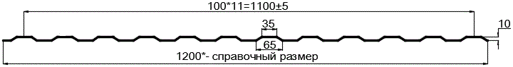 Фото: Профнастил оцинкованный МП10 х 1100 (ОЦ-01-БЦ-0.4) в Белоозерском