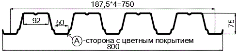 Фото: Профнастил Н75 х 750 - A (ПЭ-01-1018-0.7) в Белоозерском