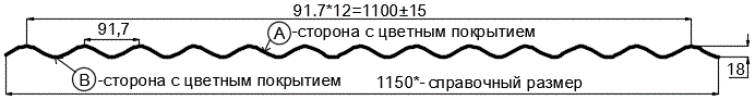 Фото: Профнастил МП18 х 1100 - A (ECOSTEEL_MA_Д-01-МореныйДуб-0.5) в Белоозерском